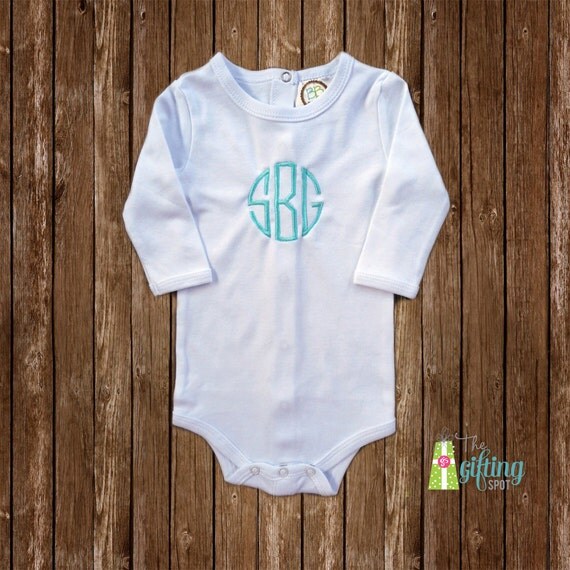 Monogrammed Baby Boy Onesie Personalized Baby by TheGiftingSpot