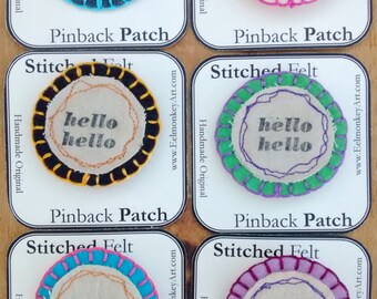 Hello Hello Colorful Felt Brooch - Handmade Pin Patch