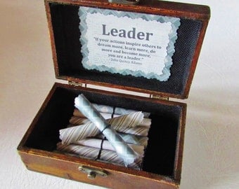 Boss Birthday Gift, Leadership Gift Boss Day Gift Leadership Quotes in Wood Chest Motivational Gift Boss Day Gift Idea Boss Christmas