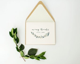 elliot personalized thank you cards + lined envelopes (sets of 10) // wedding thank you card // lola louie paperie