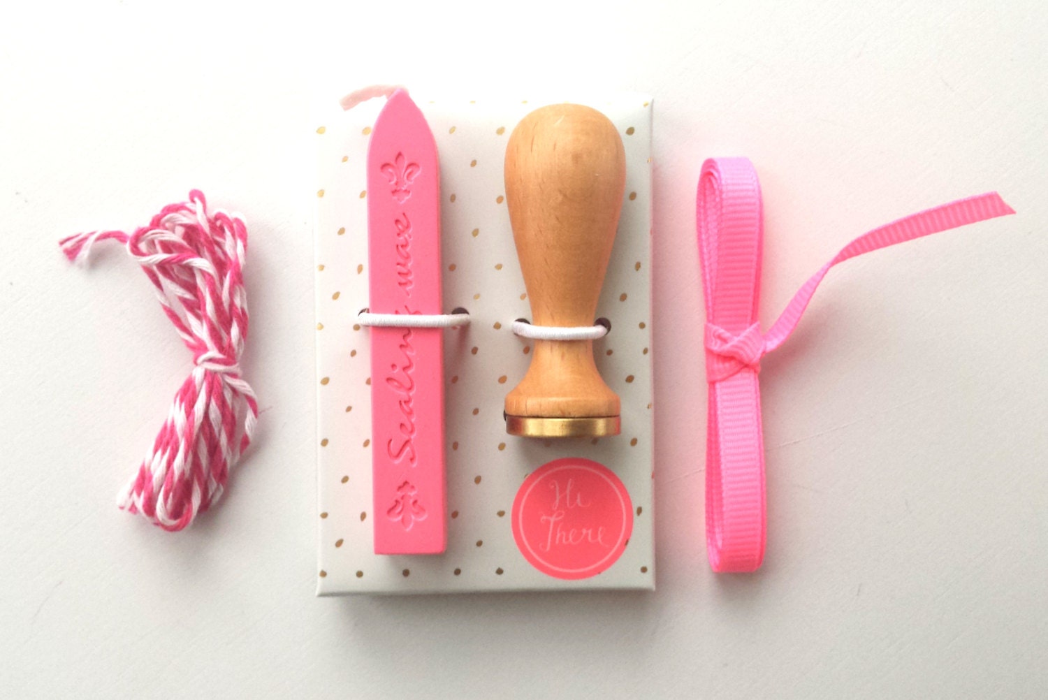 Mini wax seal kit wax stamp Hi there 1 hot pink seal wax