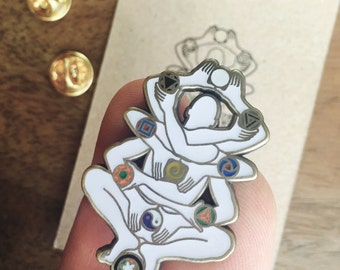 Heady Hat Pins, Sacred Geometry Pin, Glow in the Dark Pin, Enamel Lapel Pin Badge, Enamel Pin Badge, Lapel Hard Enamel Pin.