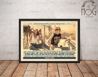 Thelma & Louise Poster - Quote Retro Movie Poster - Movie Print, Film Poster, Wall Art