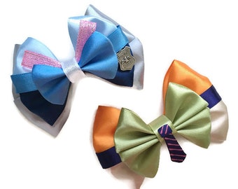 Zootopia Inspired Judy Hopps and Nick Wilde Disney Hair Bows