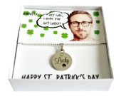 St Patrick's Day-Green-Shamrock-Necklace-Gift For Her-Lucky Necklace-Funny Necklace-Ryan Gosling-Saint Patrick's Day Jewelry-Gift For Best F
