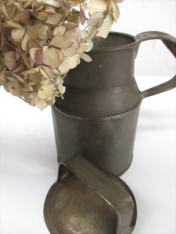 Antique Milk Can Vintage Mason Milk Pail Tin Milk Carrier