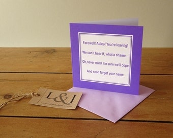 Leaving Card - Funny Leaving Card - New Job Card - Good Luck Card - Leaving Gift - Rude Leaving Card - Leaving - Funny Card - Humour Card