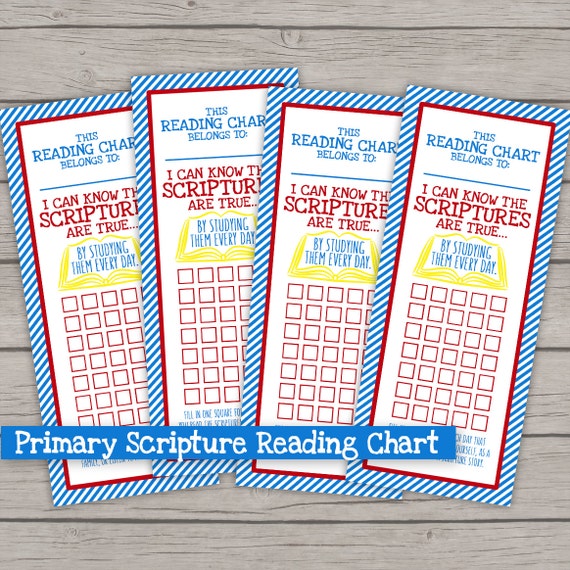 Daily Scripture Reading Chart LDS Primary 2016 by IttyBittyPixel