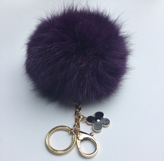 New Deep Purple FW'15 fox fur Pompon bag charm by YogaStudio55