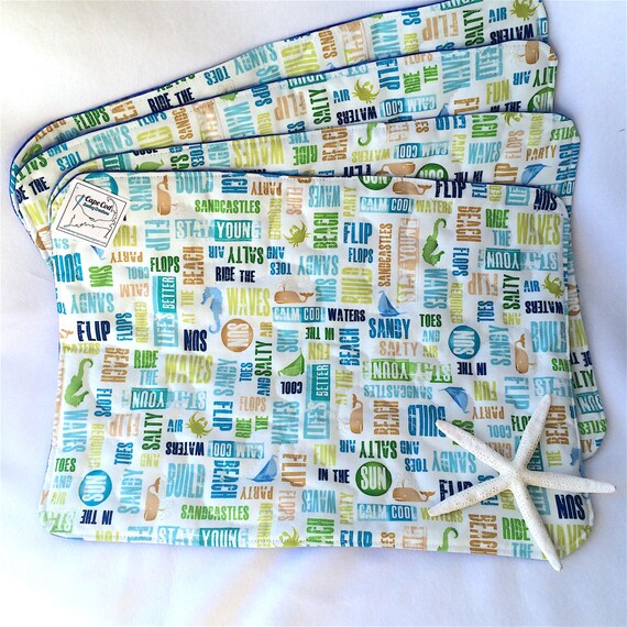 Quilted placemats Nautical placemats Fabric placemats