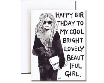 Friend Birthday Card Her / Birthday Card Bestie/ Best Friend Birthday Card/ Minimalist Birthday Card/ Girlfriend Birthday Card/ Card for Her