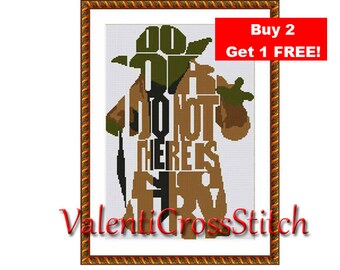 Star Wars Cross stitch pattern, PDF counted cross stitch pattern, Yoda,