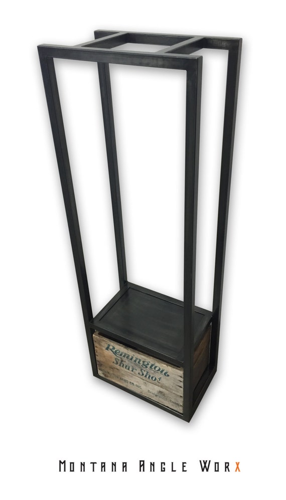 Items similar to Industrial Steel Firewood Tower With Vintage Storage