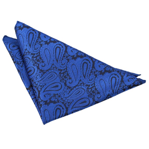 Paisley Royal Blue Handkerchief / Pocket Square by DQTUK on Etsy