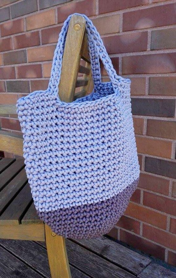 Knitted bag Rope crochet bag Handmade bag Sack Handmade boho