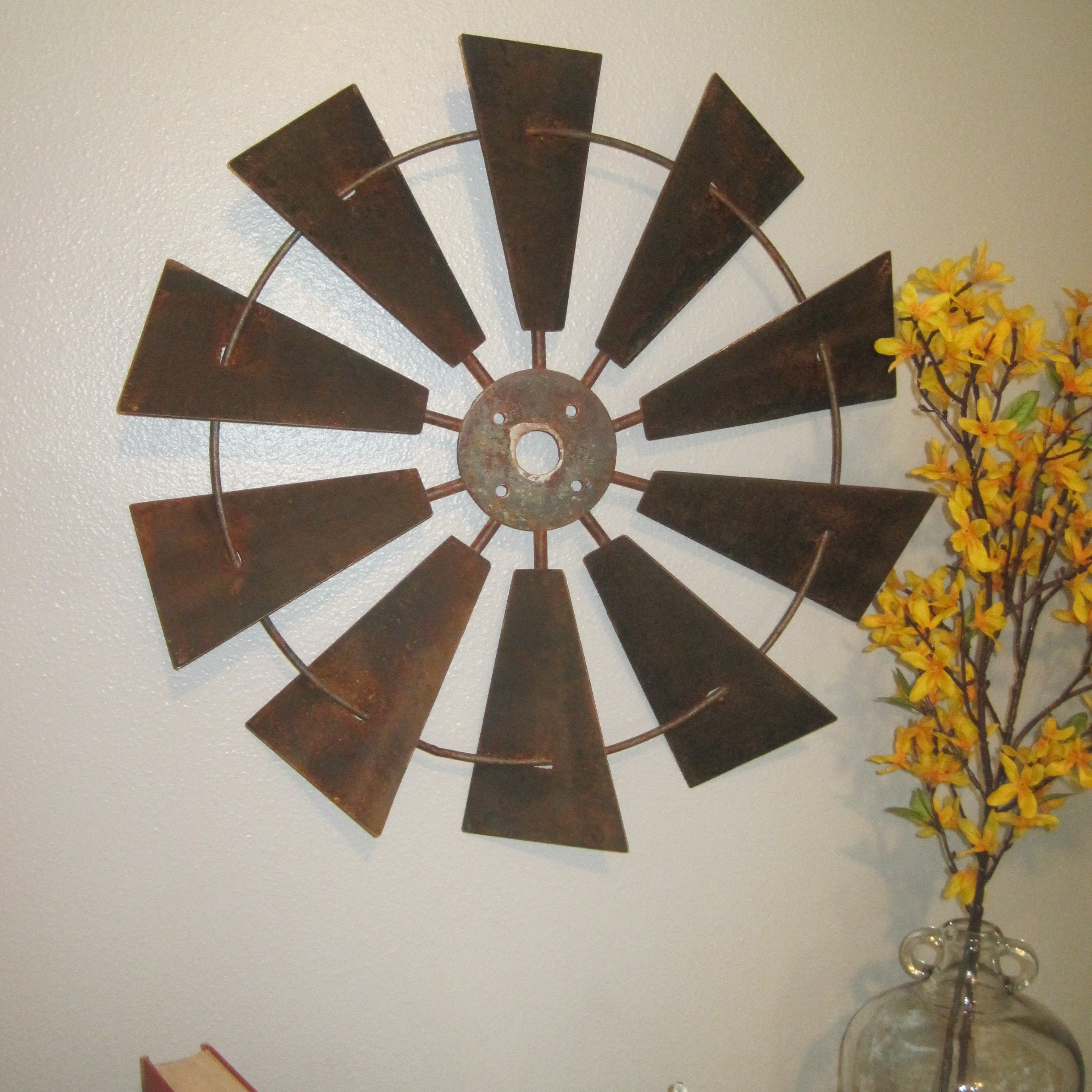 36 Rusty Half Windmill Wall Decor Vintage Inspired Rusty 4828