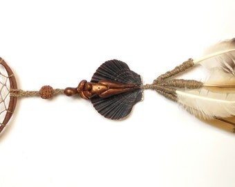 Handmade powerful dreamcather, natural non cruelty feathers - Attrape rêve puissant, fait main avec plumes naturelles et sans cruauté