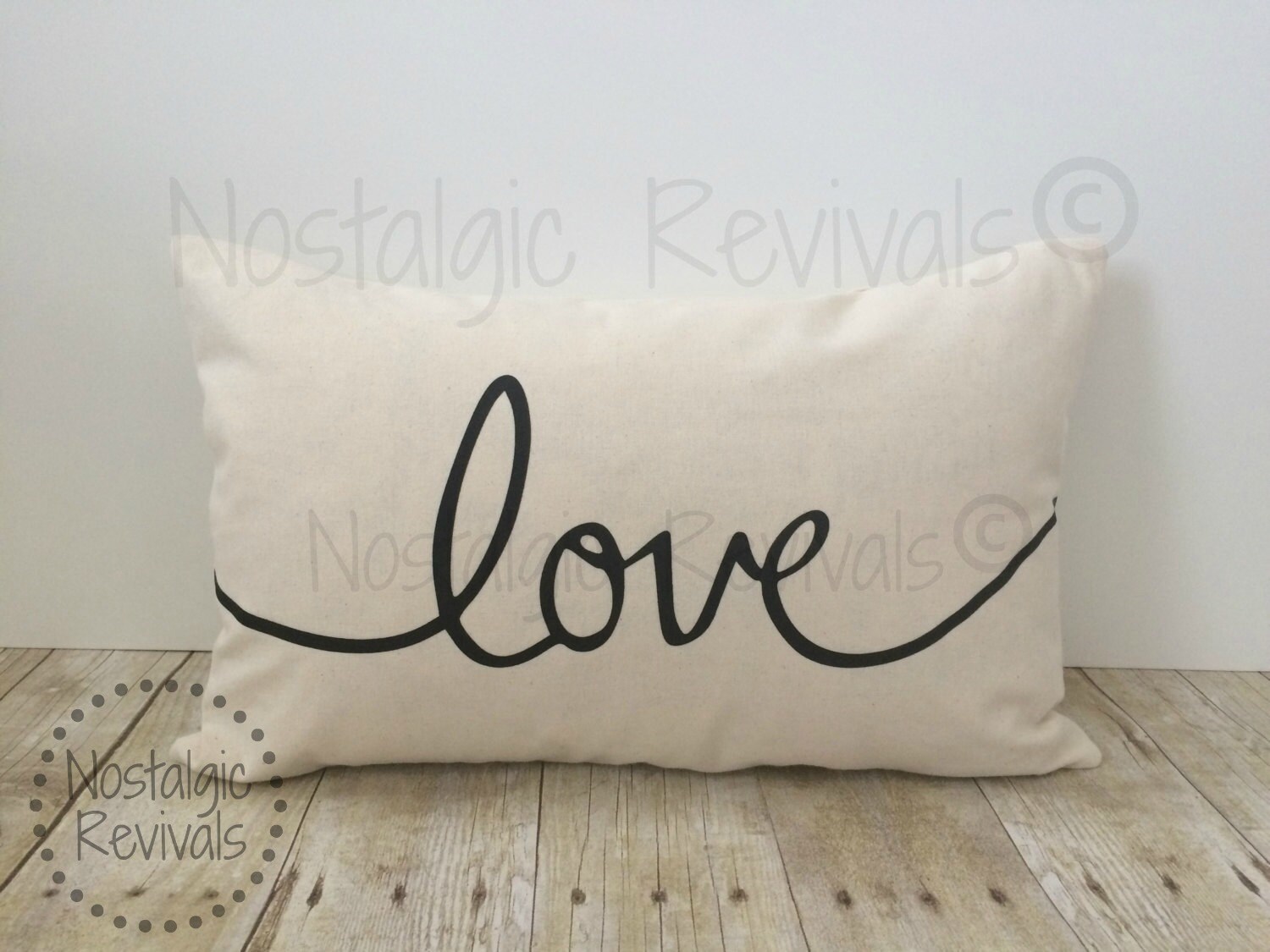 LOVE Pillow Cover Lumbar Pillow Cover by NostalgicRevivals