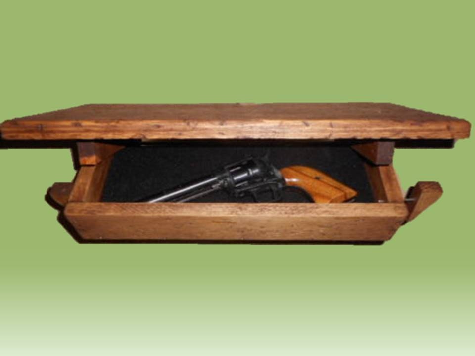 Wood Wall Shelf Hidden Compartment Gun Safe Jewelry ...