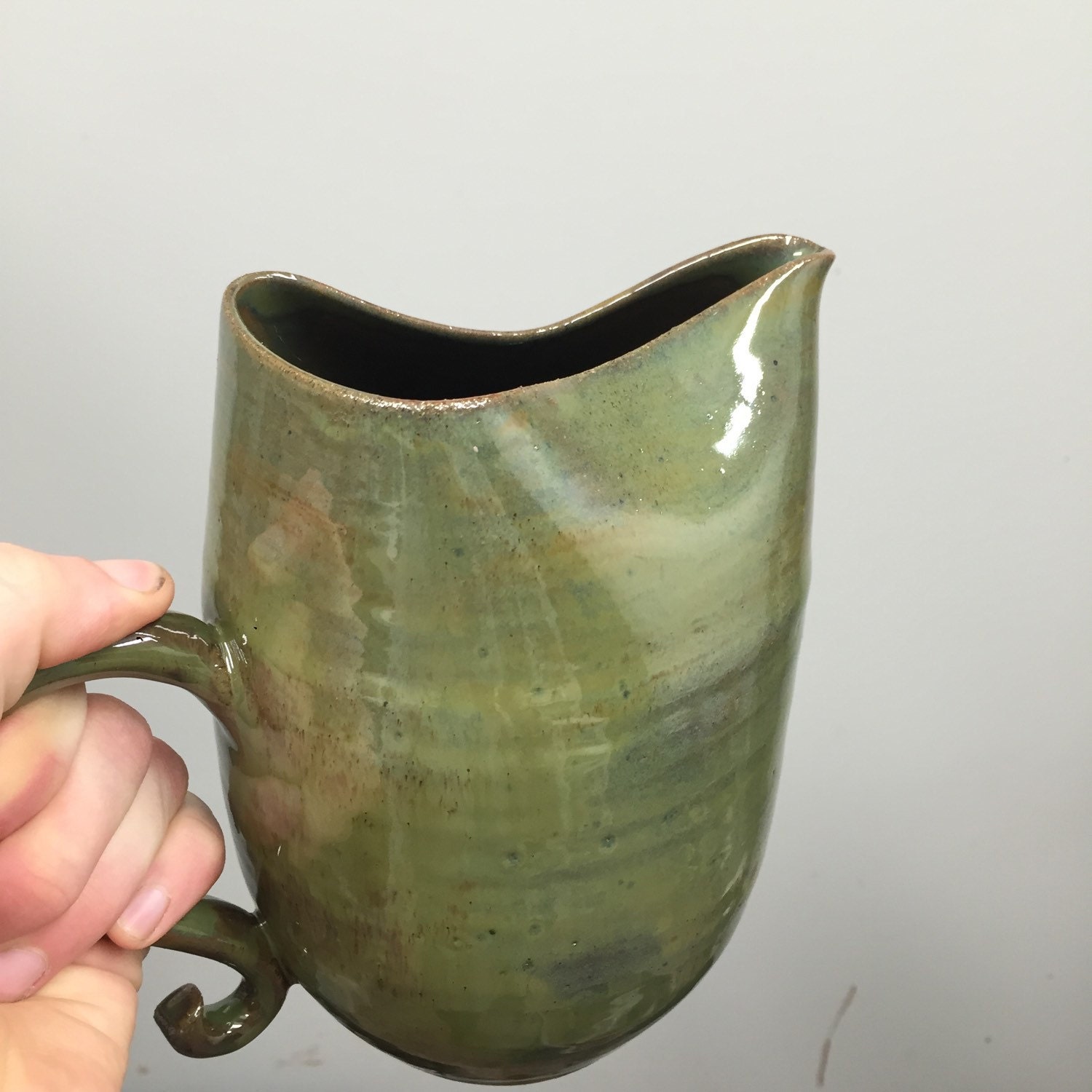 Handmade ceramic pitcher Funky pottery pitcher