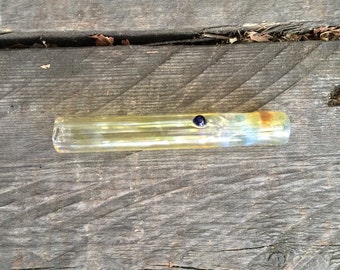 Color Changing Glass One Hitter With Blue Dot