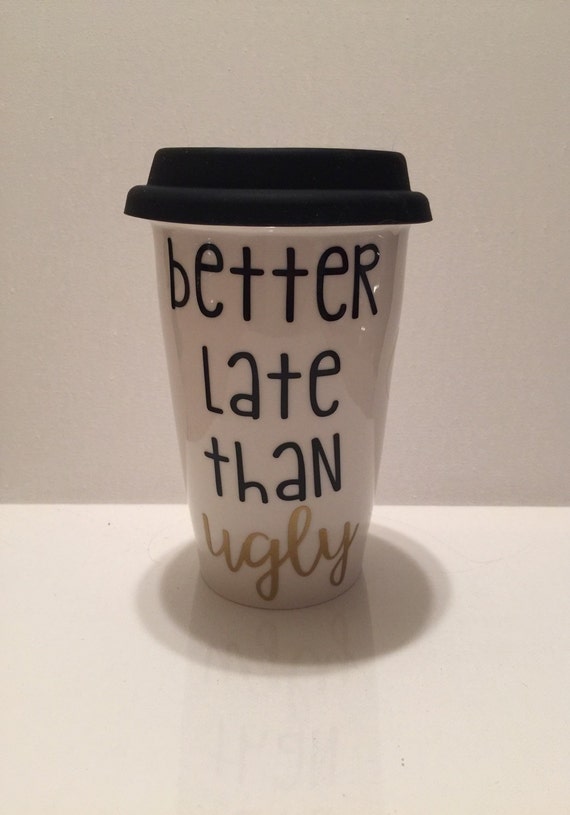 Ceramic traveler mug // coffee travel mug // girly mug