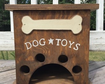 Dog Toy Storage Box with Bone Primitive