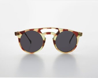 Round Victorian Aviator Steampunk Great Gatsby Biker Vintage Sunglasses - Edgar