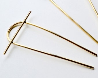 HORIZON Brass Hair Pin // Bun Pin // Hair Fork