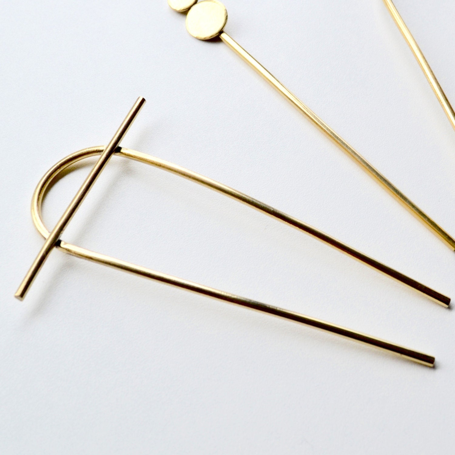 HORIZON Brass Hair Pin // Bun Pin