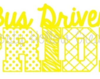 Bus Driver Pride cutting file SVG instant download PERSONAL USE!