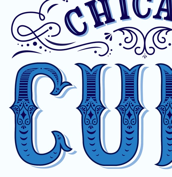 Chicago Cubs Art Print / Wrigley Field by HelloHappyPrintCo