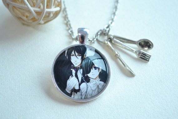 Black Butler Necklace Anime Sebastian Seal and Ciel by hmpisces