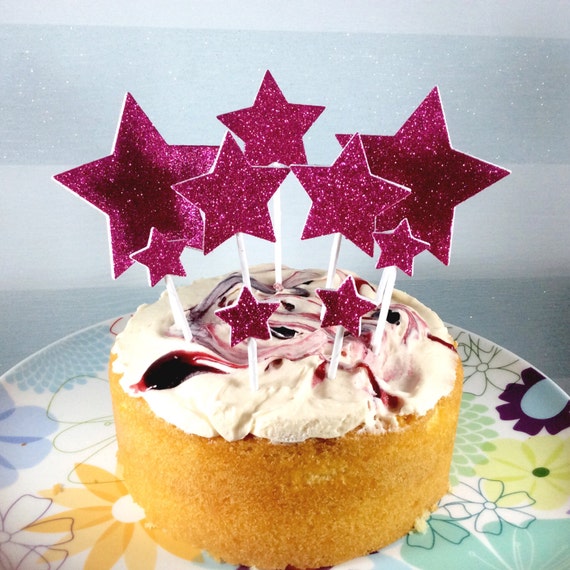 Pink glitter stars cake toppers cake decorations pink Pink glitter stars cake toppers cake decorations pink