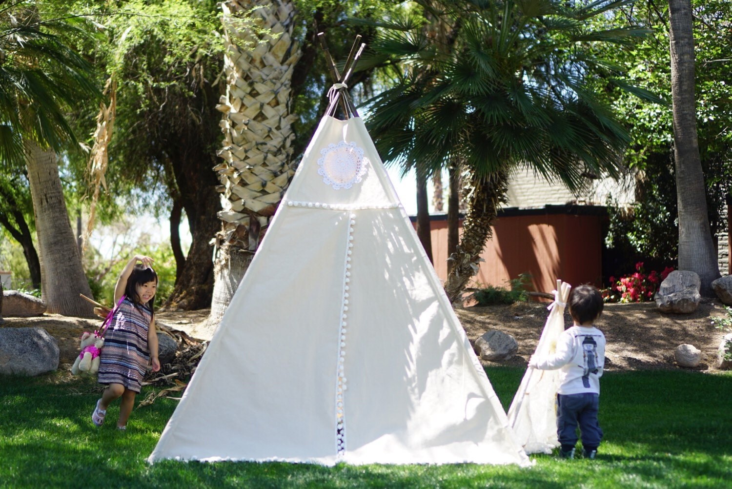 XL Vintage teepee, beach teepee, 8ft kids Teepee, large tipi, Play tent