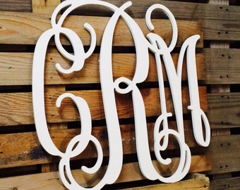 Dorm Decor | Monogram 26" 28" available | College Wall Art | Quick Ship Unpainted Wooden Monogram| Dorm Room Decor | Painting optional