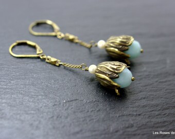 Bronze art deco earrings