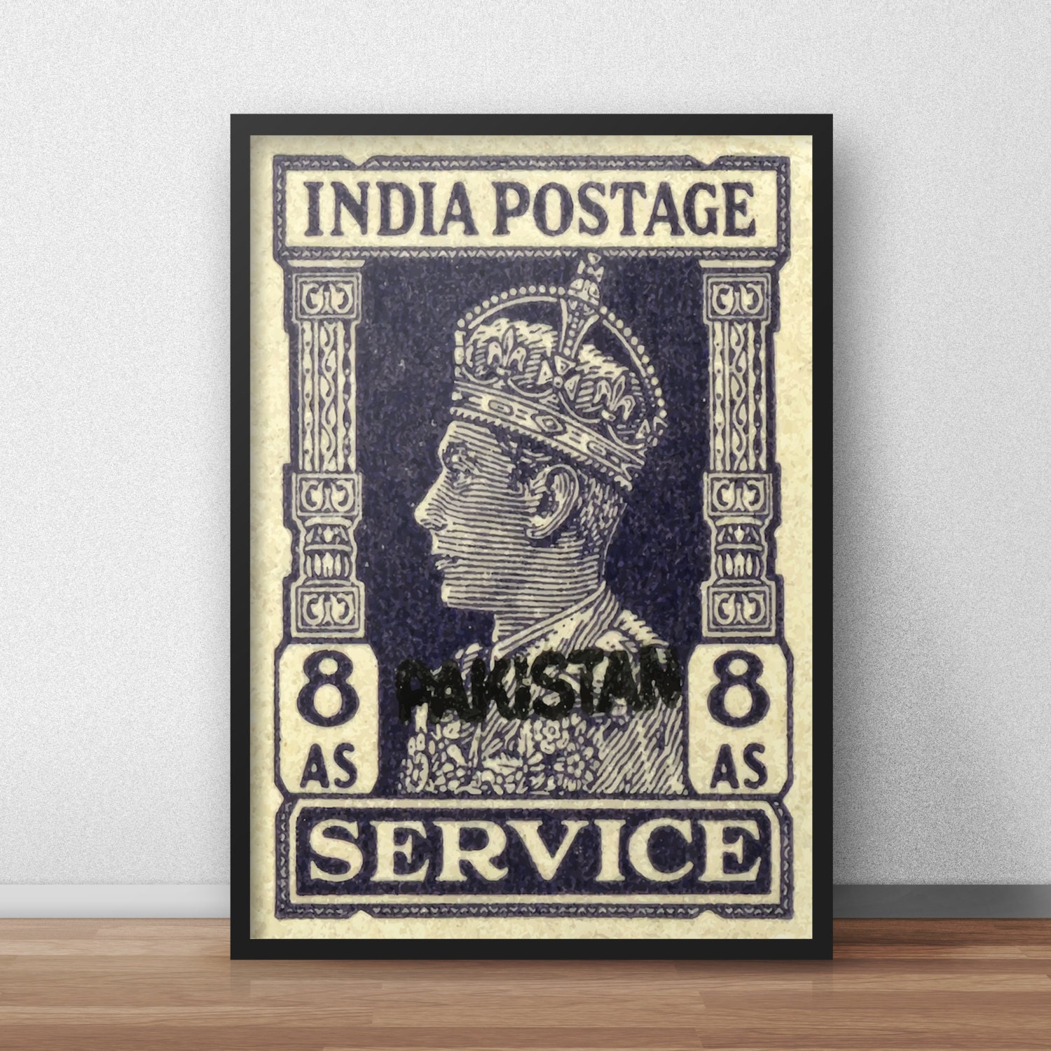 India Postage Service stamp Original Art Print by DigitalBruno