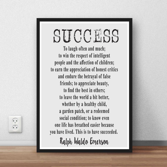 Ralph Waldo Emerson quote Success is to laugh literary