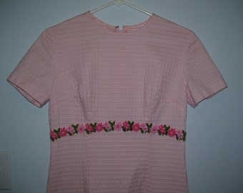 Long Dress Pink Bridesmaid Dress Handmade Sz6/8 Women Vintage 70s