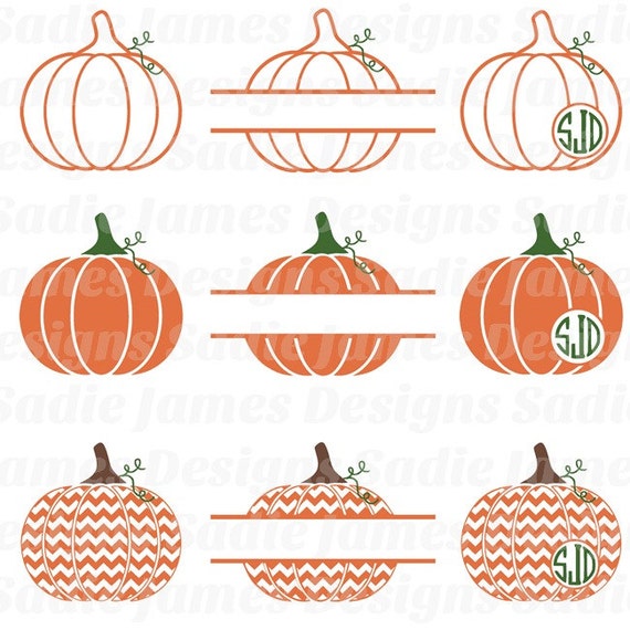 Download Halloween Monogram Pumpkins SVG and Silhouette Studio ...