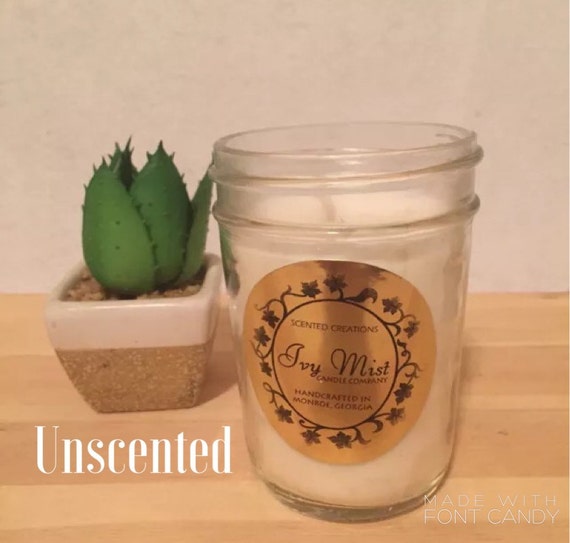 6 oz Unscented Soy Candle in Recycled Jar