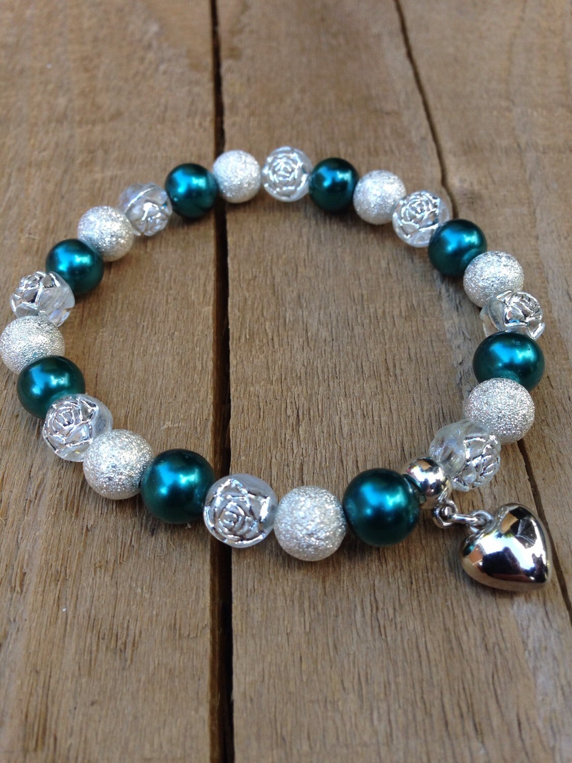 Sparkly stretch bracelet purple silver bracelet elasticated