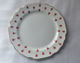 Lido W S porcelain saucer, decorative flower porcelain dish, Lico USA porcelain dish