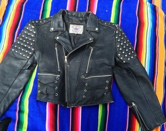 Vintage Leather Motorcycle Jacket