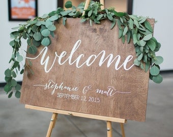Wedding Welcome Sign - Wedding Signs - Wood Wedding Sign - Wooden Wedding Signs - Wood - Rustic Wood Wedding Sign