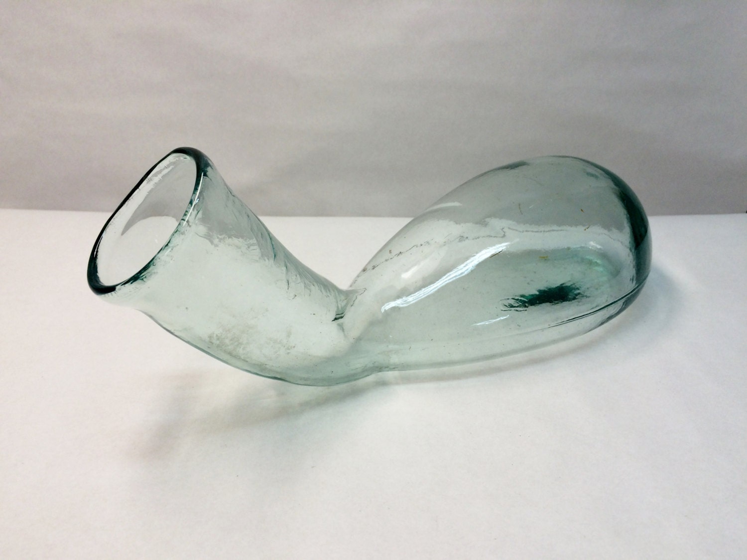 vintage medical glass male urinal bedpan medical dish glass