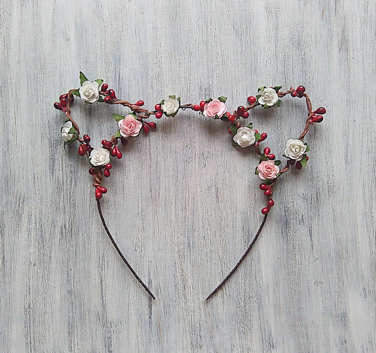 Nekomimi Ears Headband Flower cat ears headband floral cat