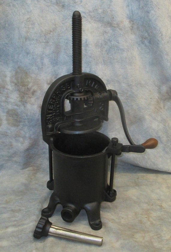 Enterprise 2 Quart Lard Press Cast Iron Sausage by TheOldGrainery