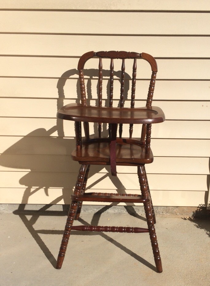 Vintage Wooden High Chair Jenny Lind Antique High Chair